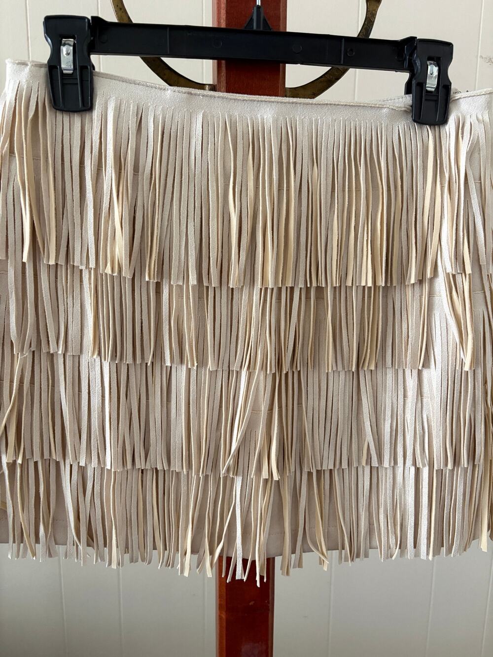 Faux Suede Fringe Skirt by Flawless Sz Small
